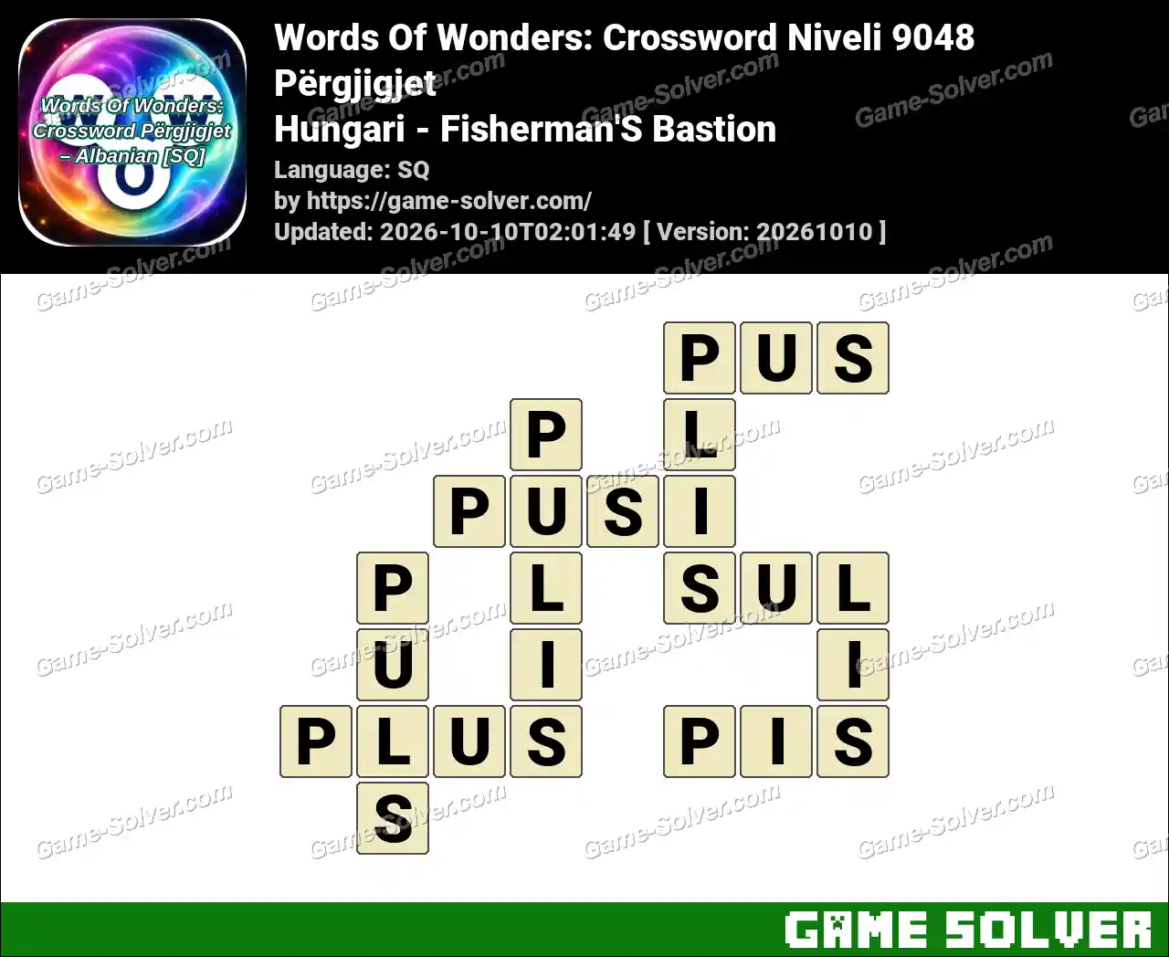 Words Of Wonders: Crossword Niveli 9048 Përgjigjet – Hungari – Fisherman’S Bastion